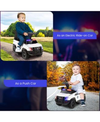 6V Kids Ride On Police Car with Real Megaphone and Siren Flashing Lights