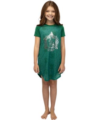 Girls' Foil Print Hogwarts House Crest Short-Sleeve Kids Raglan Nightgown Pajama