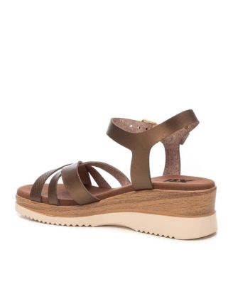 Women's Criss Cross Straps Low Wedge Sandals By XTI