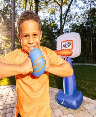 NERF AirHoop Kids Inflatable Basketball Hoop Set