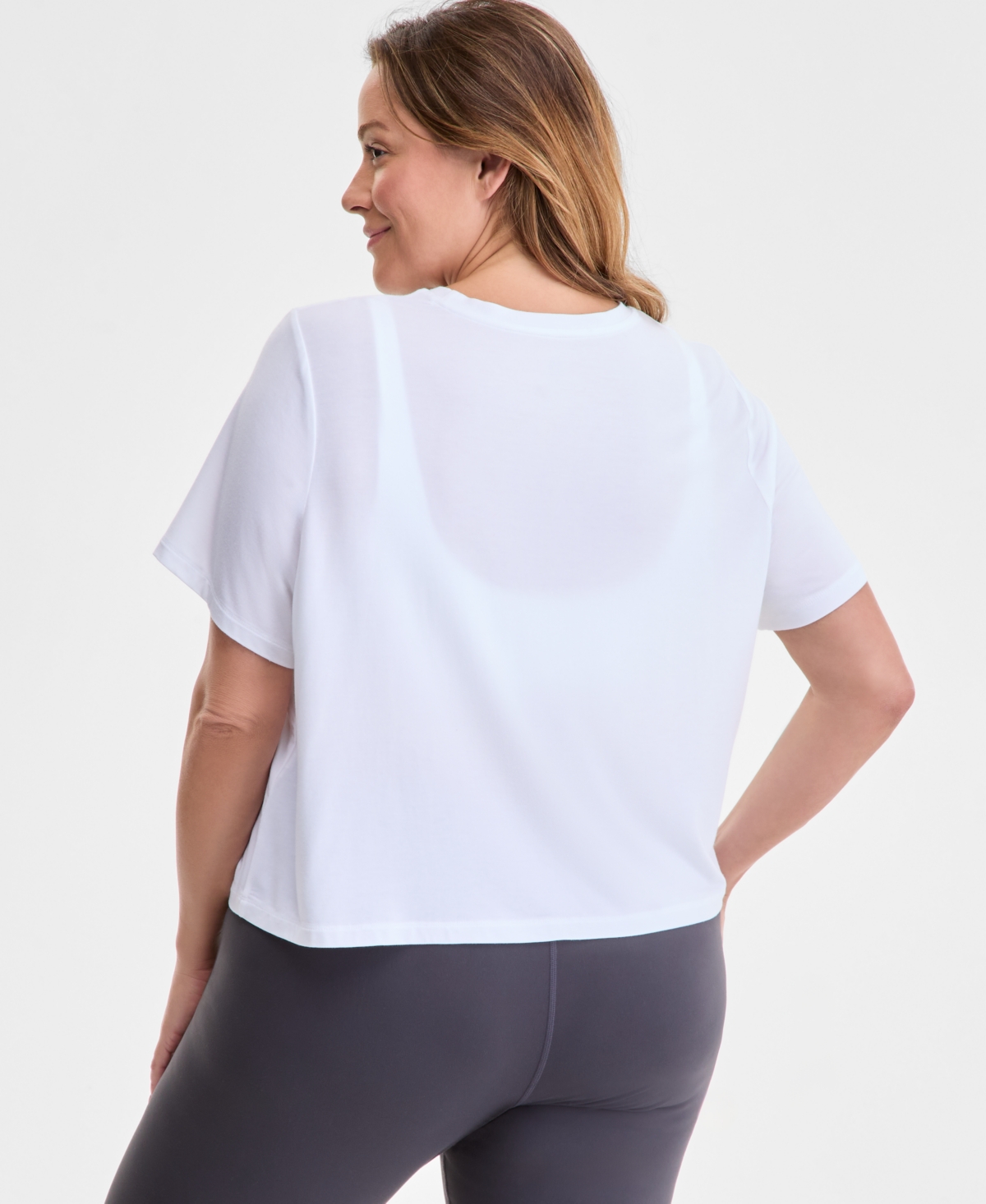 Shop Id Ideology Plus Size Crewneck Short-sleeve T-shirt, Exclusively At Macy's