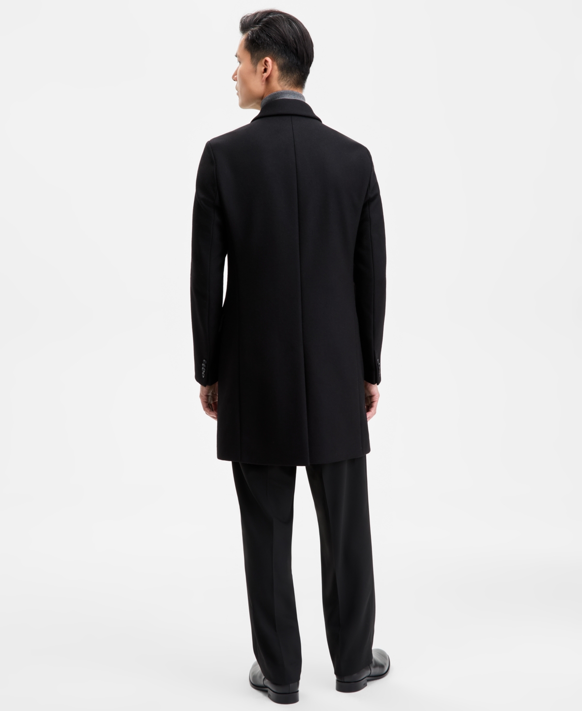 Hugo Boss Hugo By  Men's Slim-fit Wool Cashmere Overcoat In Black