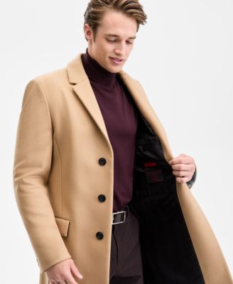 Men's Slim-Fit Solid Overcoat