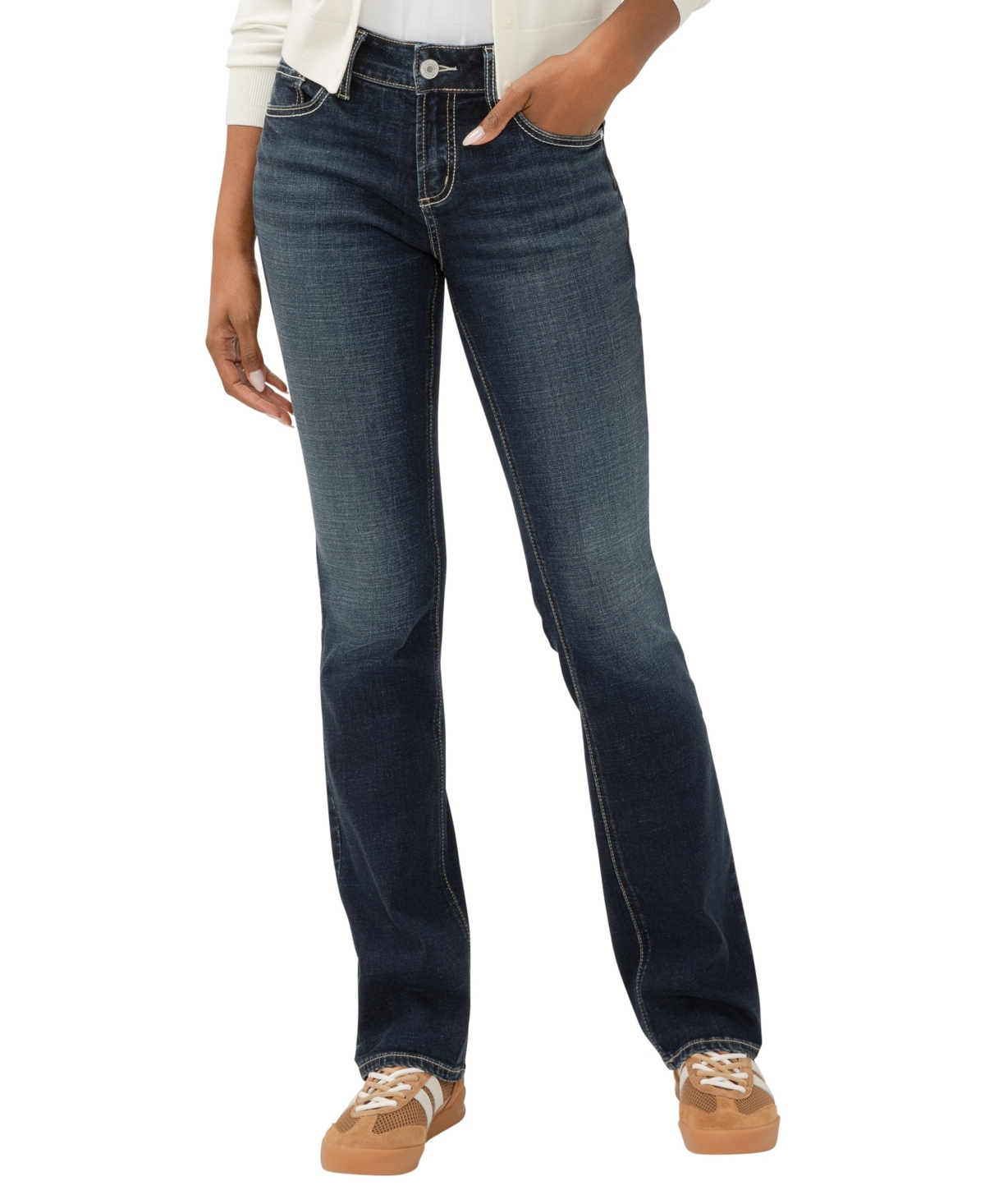 Women's Elyse Mid Rise Comfort Fit Slim Bootcut Jeans - Tempo