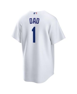 Men's&nbsp;White Los Angeles Dodgers 1 Dad Home Replica Jersey