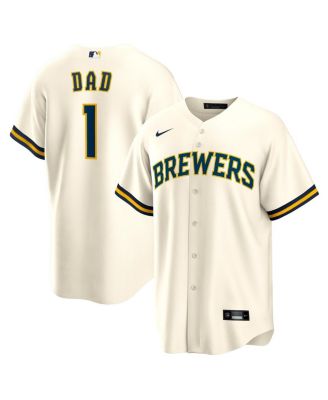Nike - Men's&nbsp;White Milwaukee Brewers 1 Dad Home Replica Jersey