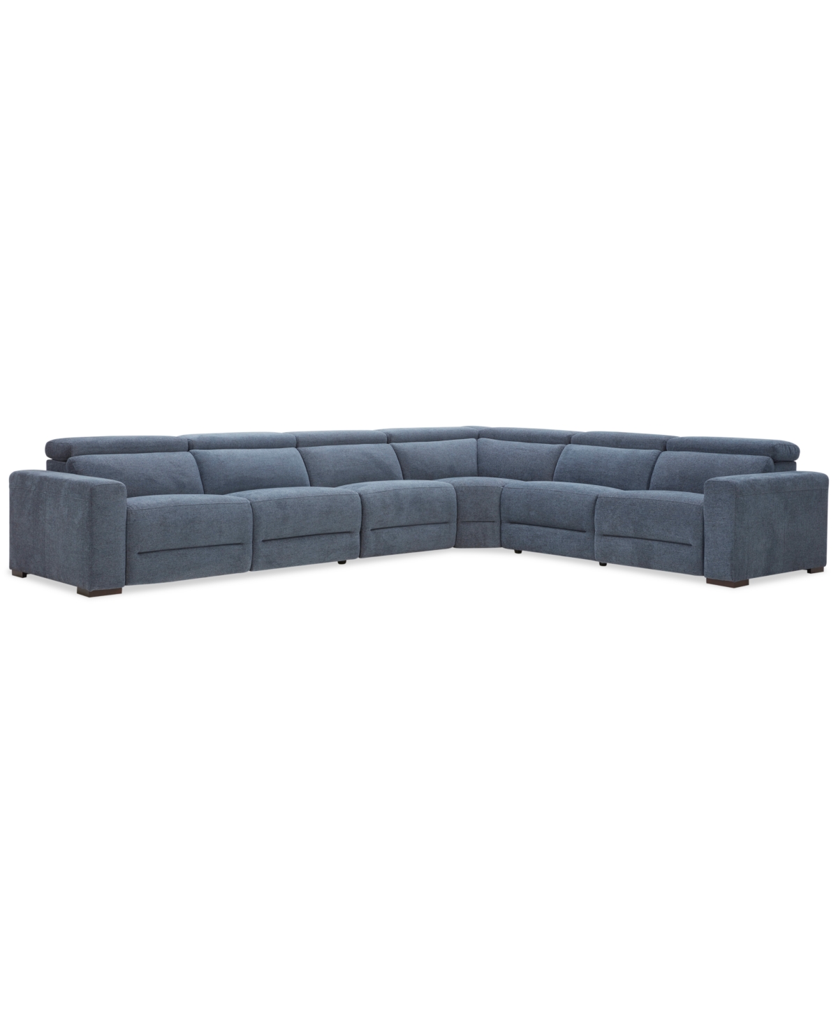 Macy's Nevio 6-pc. Fabric Power Headrest Sectional With 2 Power Motion Chairs
