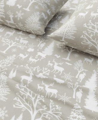 Lodge Print Ultra-Soft Turkish Cotton Flannel Sheet Set