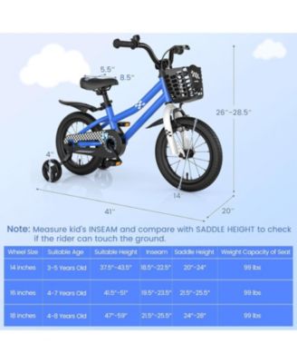 Mecale 14 Inch Kids Bike with 2 Training Wheels for 3-5 Years Old
