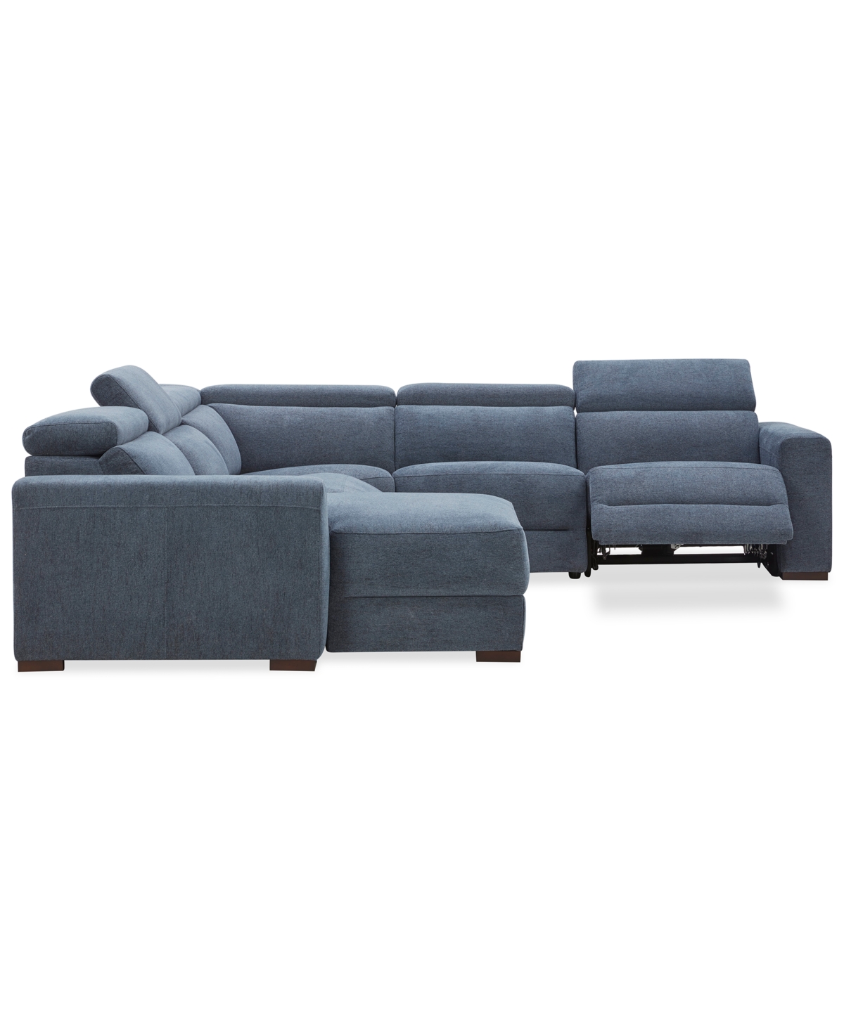 Macy's Nevio 6-pc. Fabric Power Headrest Sectional With 2 Power Motion Chairs