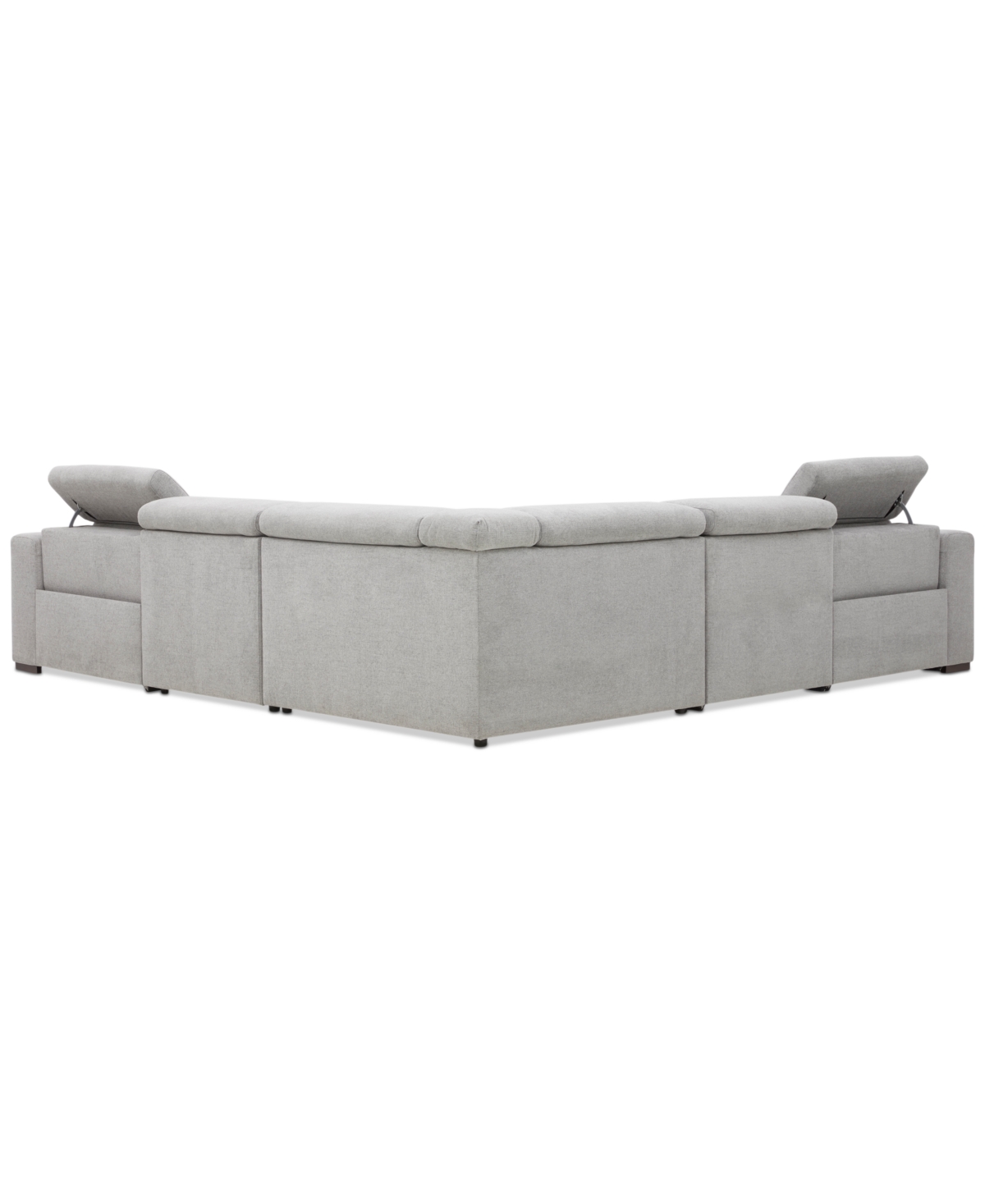 Macy's Nevio 5-pc. Fabric Power Headrest Sectional With 2 Power Motion Chairs