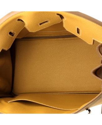 Pre-Owned Hermes Birkin 25 Handbag Brown Togo with Palladium Hardware