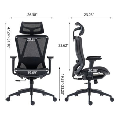 Ergonomic Mesh Office Chair, High Back Desk Chair with 3D Armrests, Up&Down Lumbar Support, Swivel Computer Task Chair