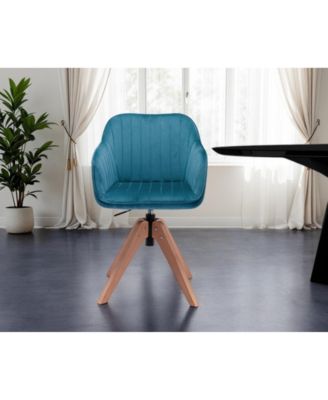 Velvet Arm Chair with Wooden Legs for Dining Room Table or Sitting Area
