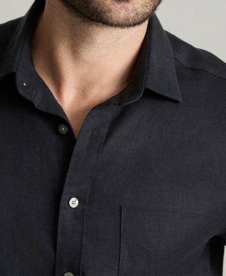 Men's Slim Fit Wrinkle Resistant Linen Cameron Button Up Shirt