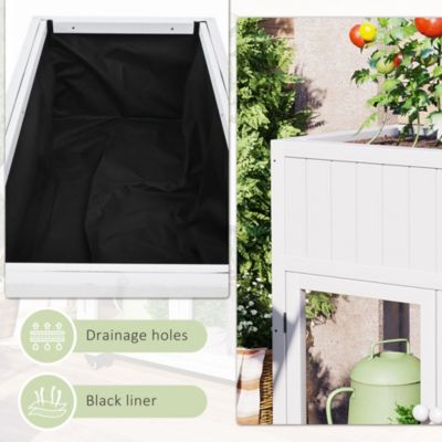TOPMAX Patio 35.4inch x 17.7inch x 37.4inch Mini Wood Cold Frame Greenhouse with Wheels White