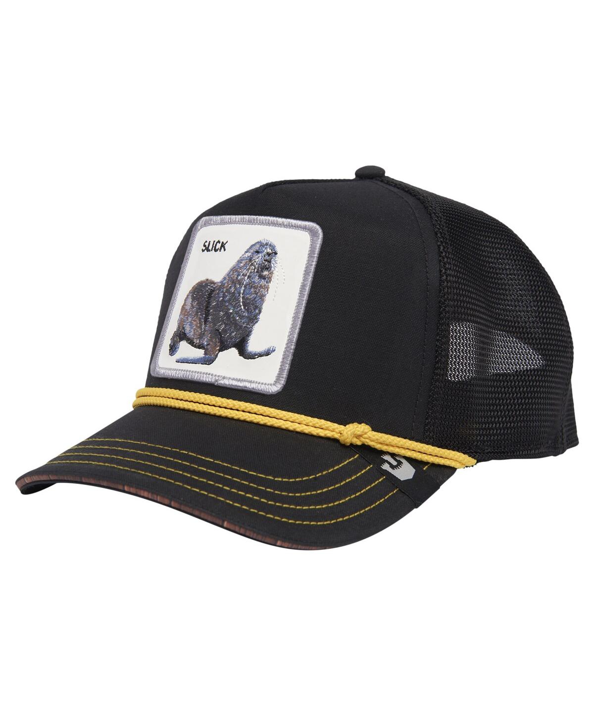 Men's Black Seal of Approval Trucker Adjustable Hat - Black