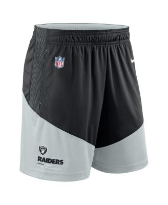 Men's Black, Silver Las Vegas Raiders Sideline Primary Lockup Performance Shorts