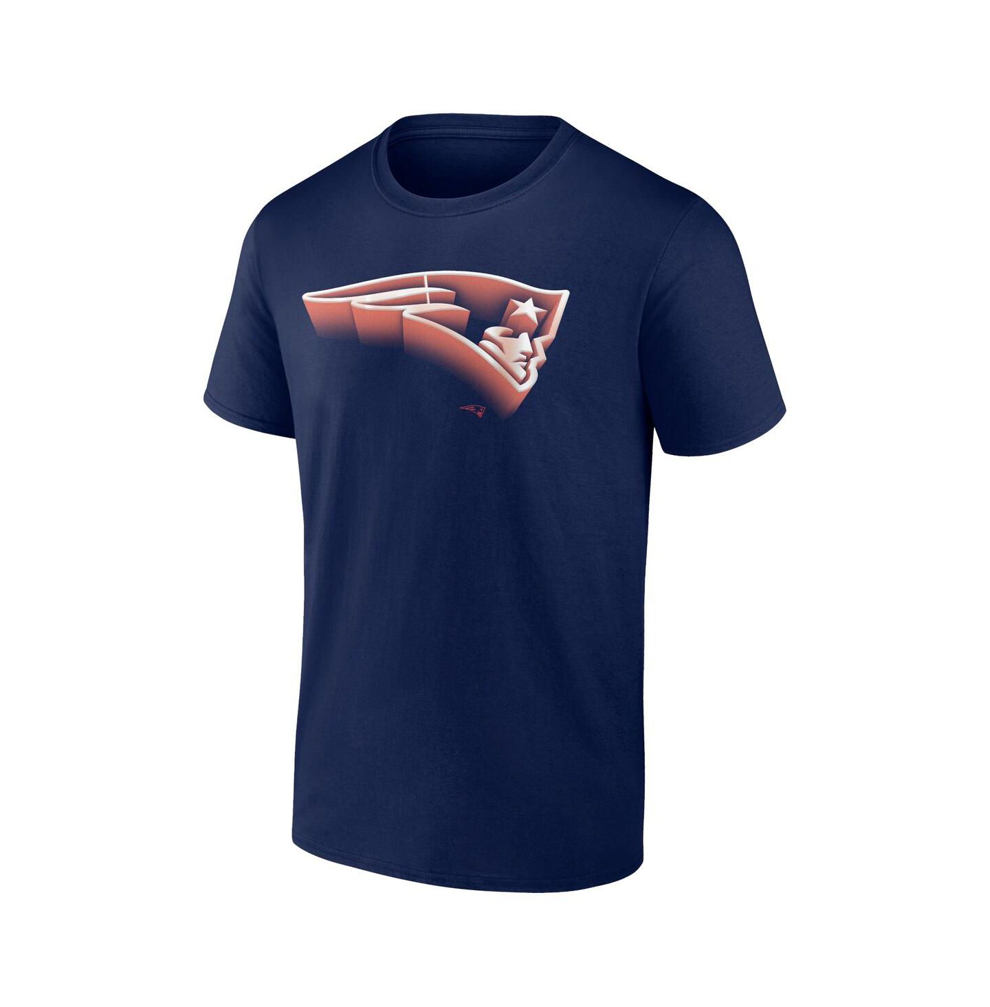 Мужская футболка Fanatics Navy New England Patriots Chrome Dimension — фото 2