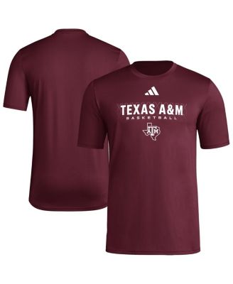adidas - Men's&nbsp;Maroon Texas A M Aggies Locker On-Court In The Fade Pregame AEROREADY T-Shirt