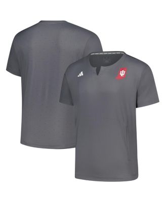 adidas - Men's&nbsp;Gray Indiana Hoosiers Dugout Coaches Adizero Notch Neck Pullover Top