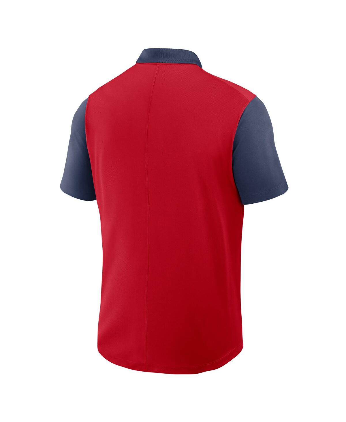Nike Men's Red/navy Boston Red Sox Cooperstown Collection Color-block Victory Performance Polo Shirt