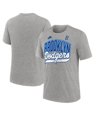 Nike - Men's Heather Gray Brooklyn Dodgers Cooperstown Collection Retro Tri-Blend T-Shirt