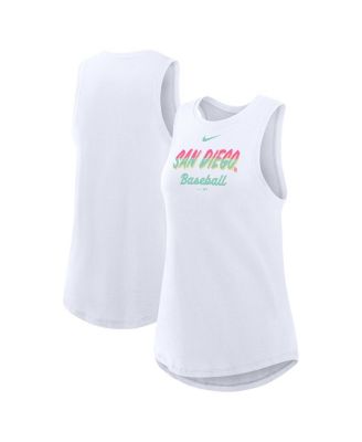 Nike - Women's White San Diego Padres City Connect Tricode High Neck Performance Tank Top