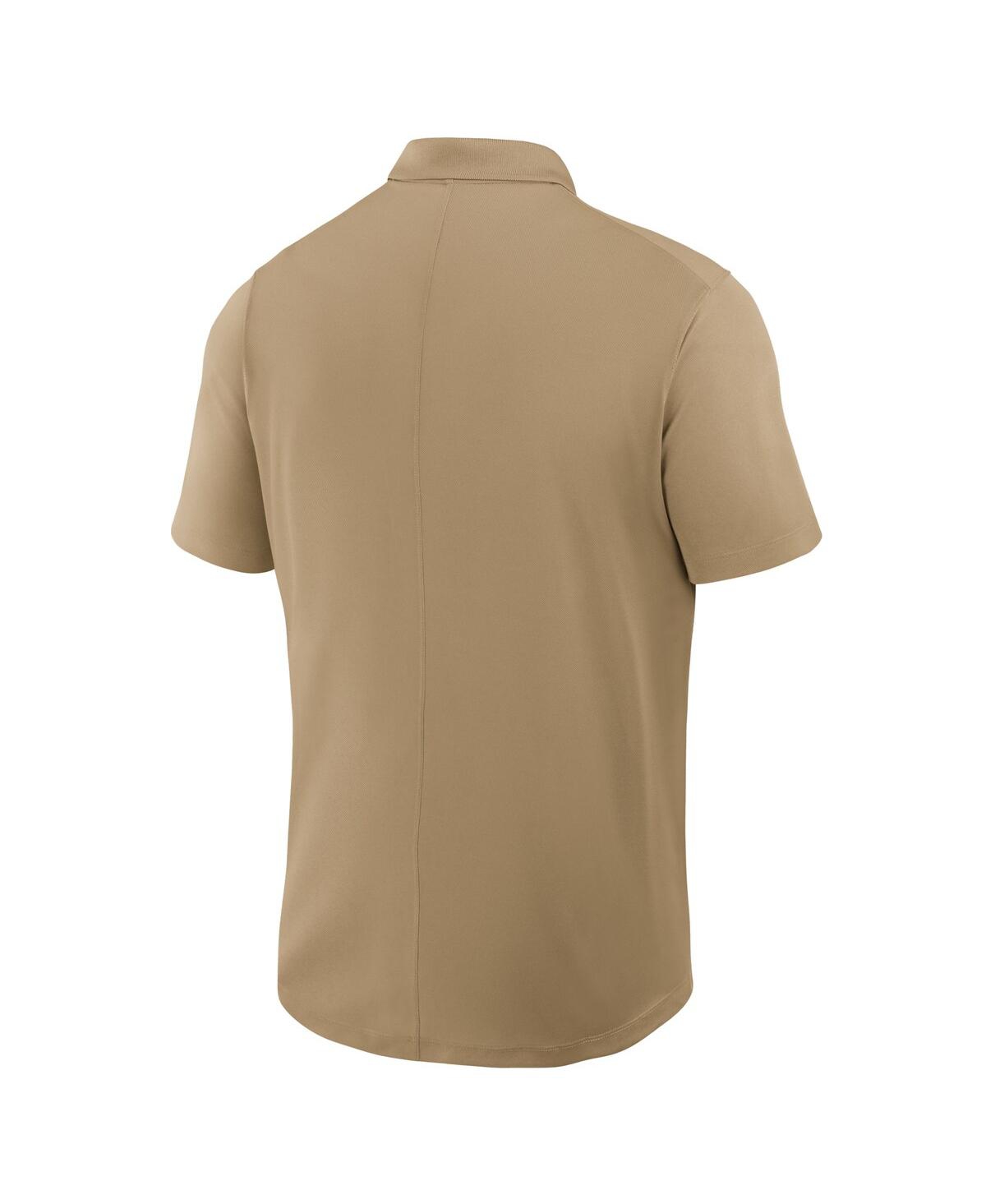 JORDAN MEN'S TAN OKLAHOMA SOONERS PRIMETIME VICTORY PRIMARY LOGO PERFORMANCE POLO SHIRT 