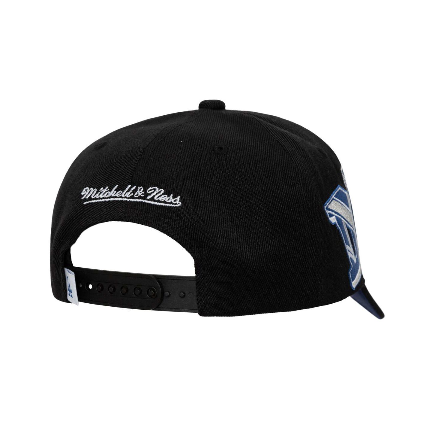 Мужская кепка Mitchell & Ness Black Los Angeles Dodgers Hyper Type Pro Crown Snapback Hat — фото 2