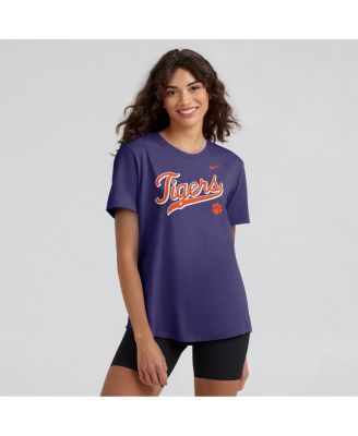 Women's Purple Clemson Tigers Local Script T-Shirt