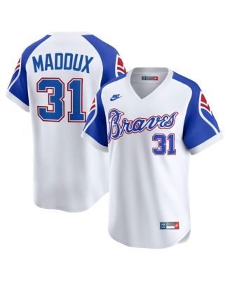 Nike - Men's Greg Maddux White Atlanta Braves Throwback Cooperstown Collection Limited Jersey