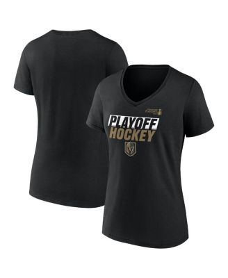 Fanatics - Women's Black Vegas Golden Knights 2025 Stanley Cup Playoffs Breakout V-Neck T-Shirt