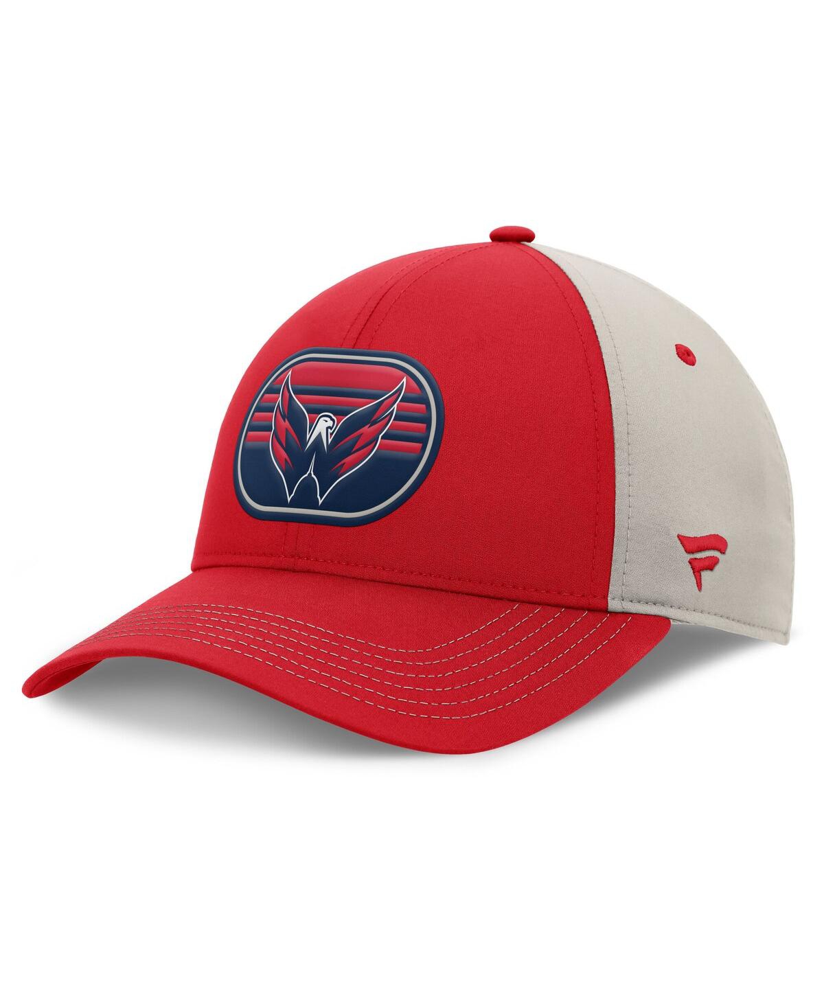 Fanatics Men's Red/gray Washington Capitals 2025 Stanley Cup Playoffs Locker Room Trucker Adjustable Hat
