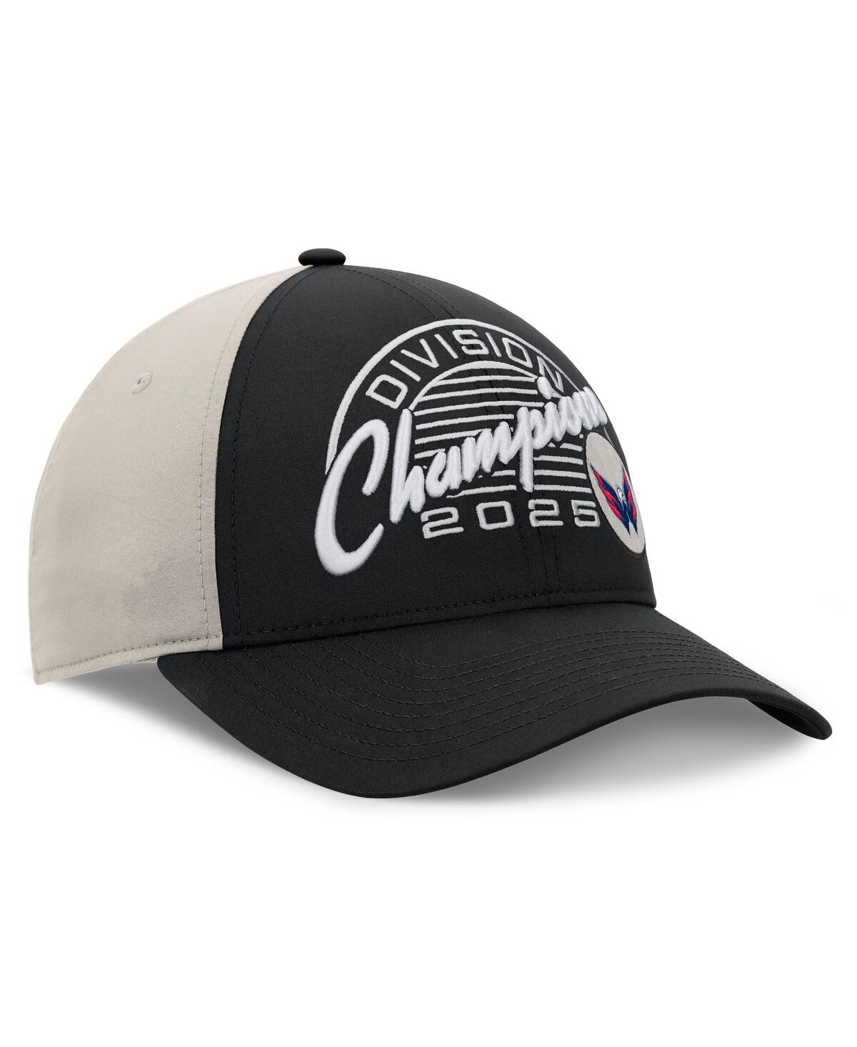 Fanatics Men's Black/gray Washington Capitals 2025 Metropolitan Division Champions Locker Room Adjustable Hat