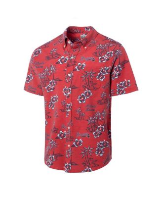 Men's Red Atlanta Braves Kekai Button-Down Shirt