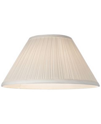 Ivory Mushroom Pleated Medium Lamp Shade 6" Top x 14" Bottom x 7" High x 8" Slant (Spider) Replacement with Harp and Finial