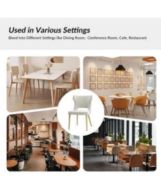 Rita Mid-Century Modern WaterProof Hollow Design Dining Chair with Wingback,Set of 2