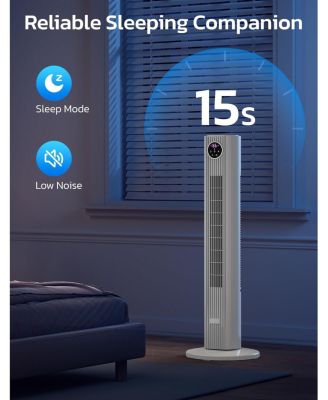 Tower Fan for Bedroom, 90° Oscillating Fan with 12H Timer, 37”Standing Fans with Remote, Bladeless Fan with 4 Modes & 3 Speeds