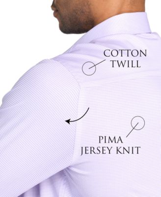 Men's Houndstooth Hybrid Slim Fit Easy Care Long Sleeve Shirt