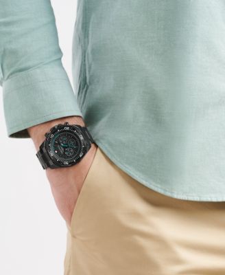 Men's Chronograph Black Stainless-Steel Watch, 46mm