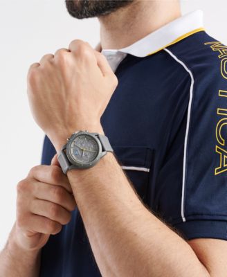 Men's Multifunction or Date Gray Polyurethane Watch, 43mm