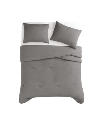 Crinkle Garment Wash Solid 3-Pc. Comforter Set, Full/Queen