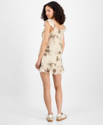 Women's Floral-Print Ruffled Mini Dress, Exclusively at Macy's