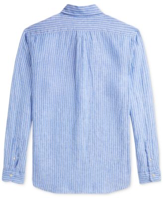 Men's Classic-Fit Striped Linen Shirt