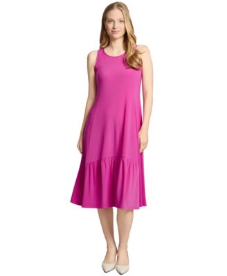 Jones New York - Women's Round-Neck Ruffle-Hem Tank Dress