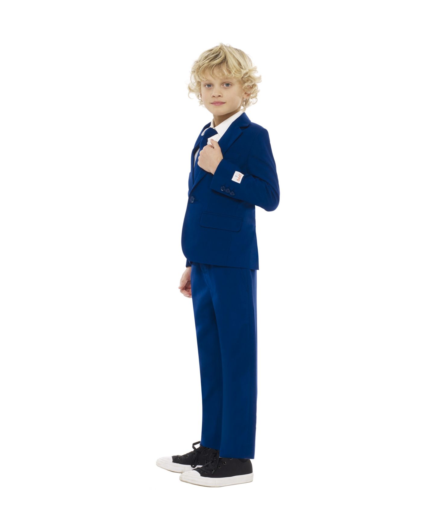 Пиджак OppoSuits Navy Royale Solid Slim Fit Suit Including Blazer, Pants and Clip-On-Tie для мальчиков, цвет: Синий — фото 5