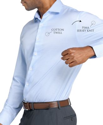 Men's Houndstooth Hybrid Slim Fit Easy Care Long Sleeve Shirt