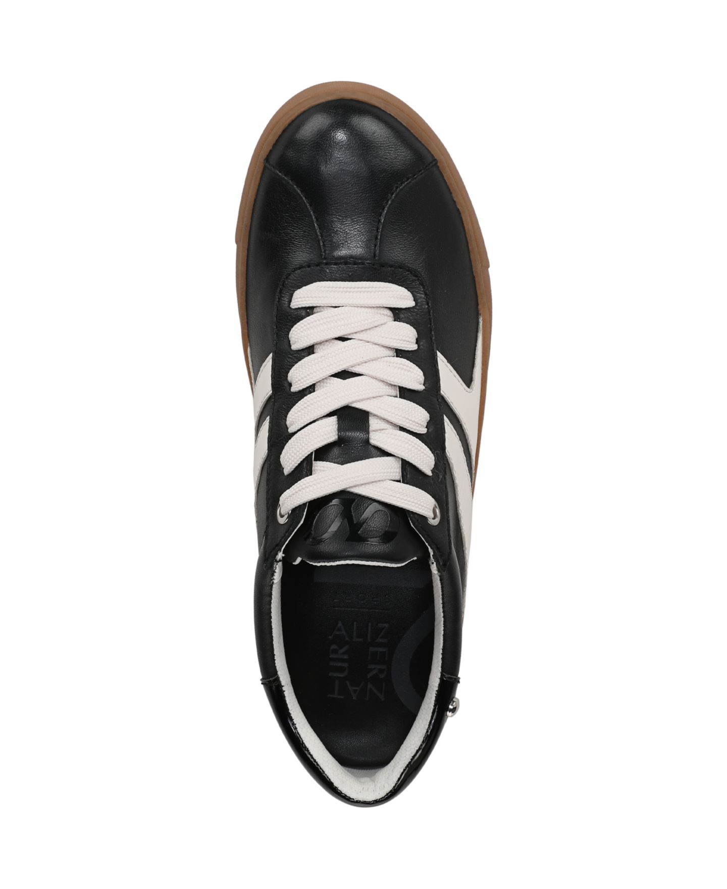 Женские кроссовки Naturalizer Medina Round Toe Lace Up, цвет: Чёрный / Белый кожаный — фото 4