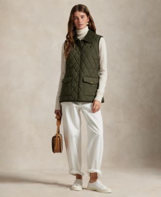 Women's Corduroy-Trim Quilted Vest